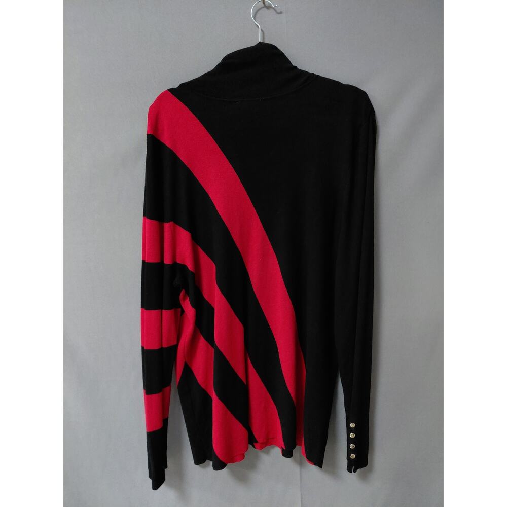 Chico's Black Asymmetrical Hem Knit Stretch Sweater Women Size XXL - Picture 3 of 13